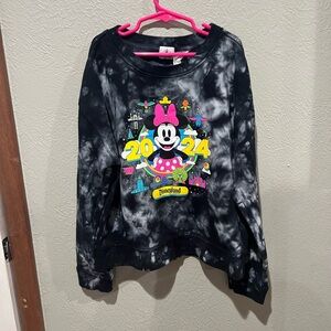 Disney Kids Black Tie-Dye Minnie Mouse Sweatshirt Resort 2024 Exclusive